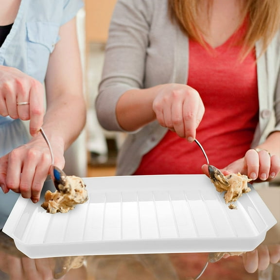 STOBOK Microwave Bacon Cooking Ceramic Tray with Deep Groove for Fat Drain Kitchen Use