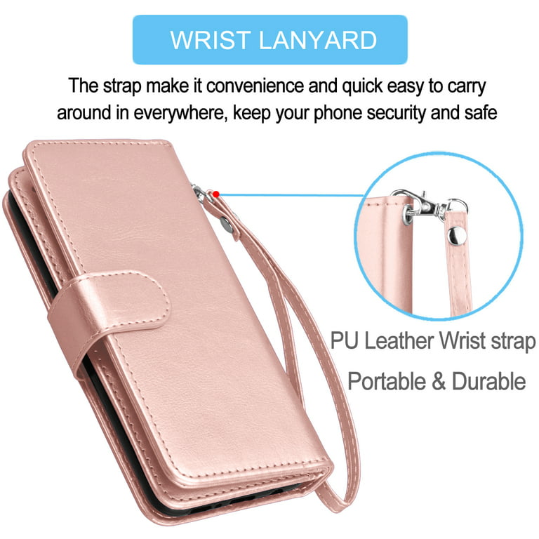 FYY Luxury PU Leather Wallet Case for iPhone 6/6s, [Kickstand Feature] Flip  Phone Case Protective Shockproof Folio Cover with [Card Holder] [Wrist