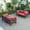Red, variant on LeisureMod Chelsea 4-Piece Sectional Loveseat Set Black Aluminum with Cushions
