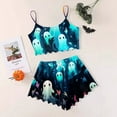 thumbnail image 3 of CONFREE Halloween Pajamas for Women Set Sleeveless Pumpkin Ghost Sleepwear Tops Shorts Hallowmas Pjs for Women Cozy Nightwear, 3 of 3