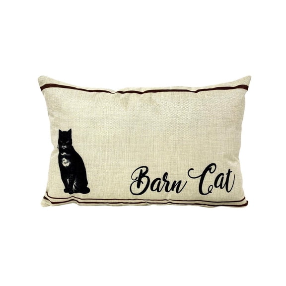Barn Cat | Pillow Cover | 18 x 12 | Primitive Decor | Vintage Decor | Farmhouse Decor | Throw Pillows | Rustic Decor | Cabin Decor
