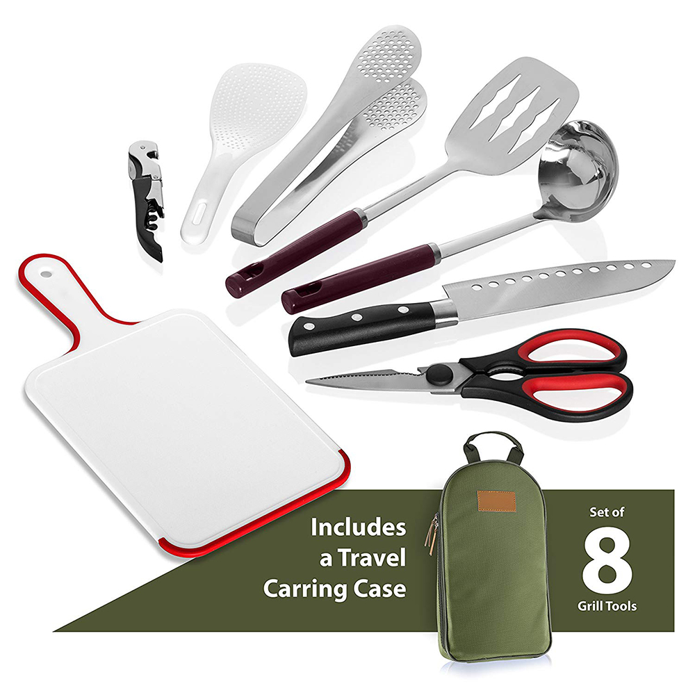 Freedo Camp Kitchen Utensil Organizer Travel Set Portable BBQ Camping