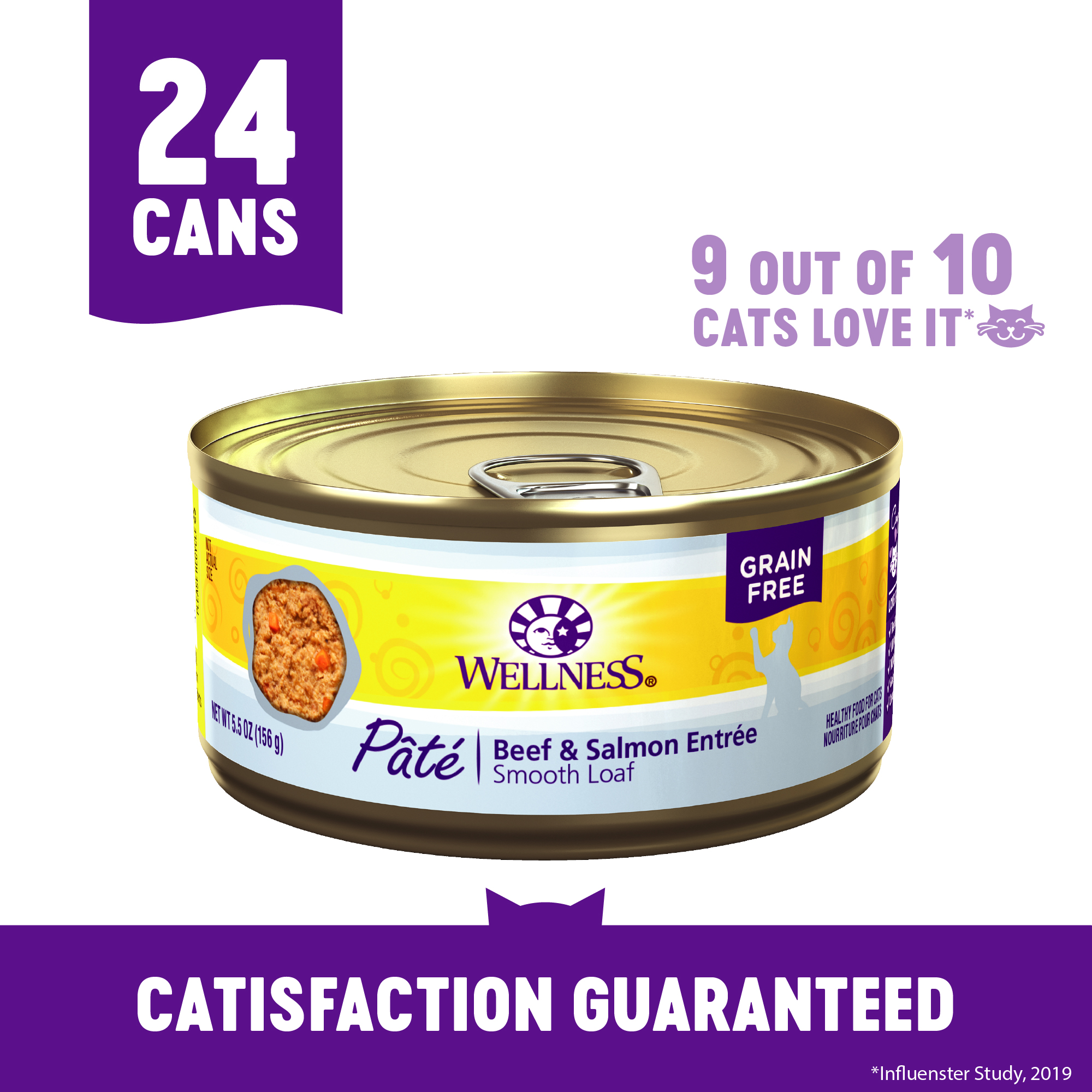 Wellness Complete Health Natural Grain Free Wet Canned Cat Food, Beef