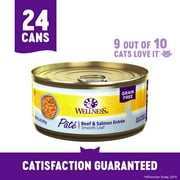 Angle View: Wellness Complete Health Natural Grain Free Wet Canned Cat Food, Beef & Salmon, 5.5-Ounce Can (Pack of 24)