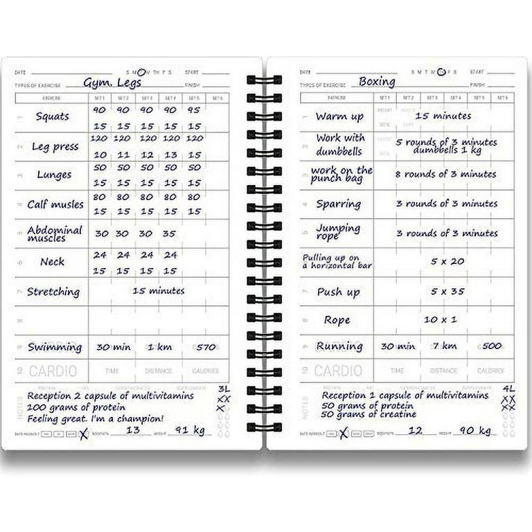  Undated Fitness Log Book & Workout Planner - Designed by  Experts Gym Notebook, Workout Tracker, Exercise Journal for Men Women :  Sports & Outdoors