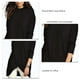 thumbnail image 5 of Blusa larga de mujer Fibra de poliéster Cuello redondo Irregular Color puro Mujeres Túnica de manga larga Tops para el trabajo diario Negro XL, 5 of 6