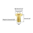 thumbnail image 2 of Flat Head Socket Cap Screws, M3-0.5 x 6mm Brass Inner Hex Drive Fasteners Bolts 50Pack, 2 of 6