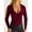 Wine, variant on BUIGTTKLOP Long Sleeve Shirts for Women Deep V Neck Tights Undershirts Stretchy Slim Fitted Basic Tees Tops