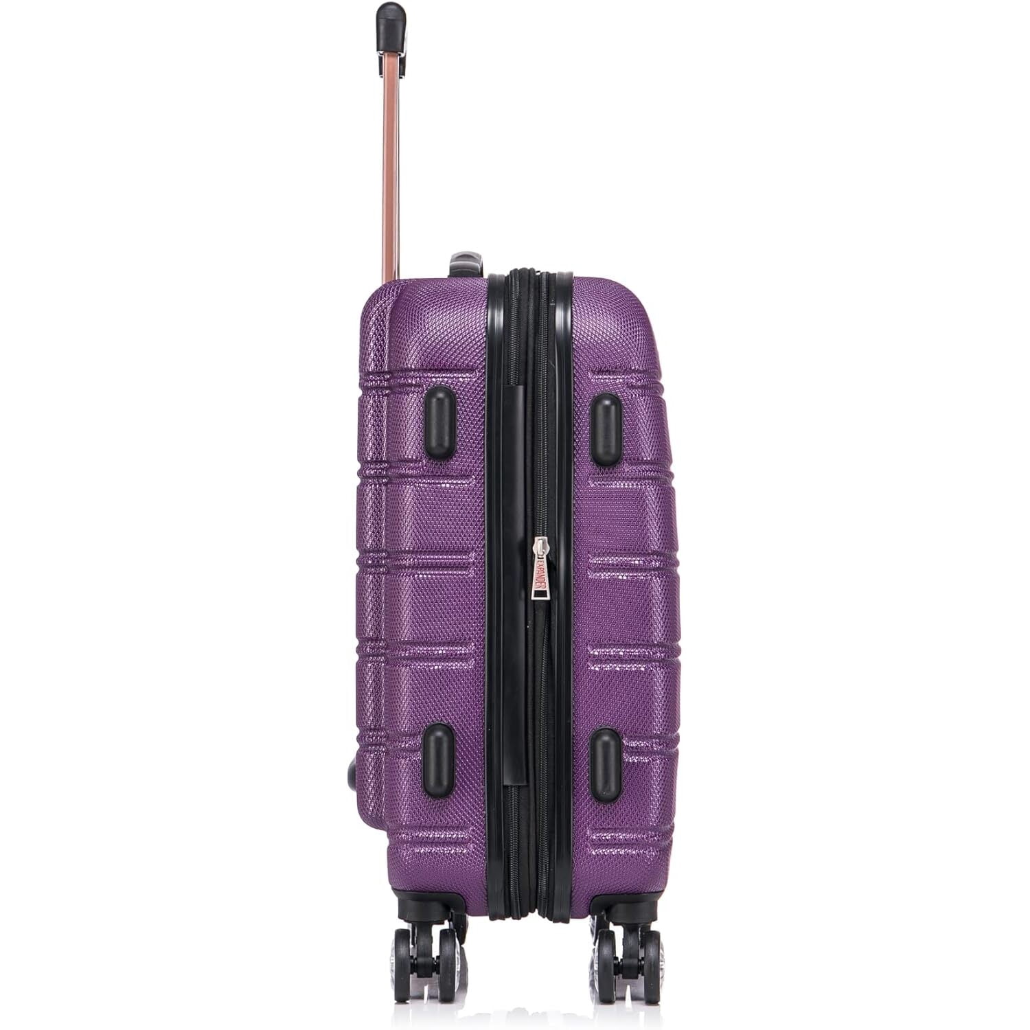 Rockland Melbourne Hardside Expandable Spinner Wheel Luggage, Carry-On 20-Inch and Tote 14-Inch, Purple