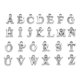 thumbnail image 1 of 26 unids/set de abalorios de aleación con letras y diamantes de imitación, colgantes con letras A ~ Z, abalorios colgantes de cristal del alfabeto, chapado en oro claro para la fabricación de joyas Adepaton LRWJ175-2, 1 of 5