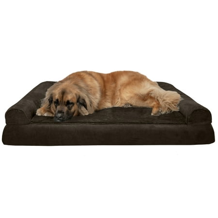 UPC: 0842229115857 | FurHaven Pet Products Plush & Suede Orthopedic Sofa-Style Pet Bed for Dogs & Cats – Espresso Jumbo Plus