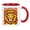 Red, variant on Lion Theme Ceramic Coffee Mug, I Will Become A King, Colorful Neon Art Ceramic Coffee Cup, Gifts for Wildlife Lovers, Inspirational Gifts for Men and Women