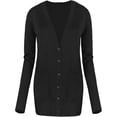 thumbnail image 3 of Women's Long Sleeve Button Down Basic Cardigan Sweater, Black, S, 3 of 8