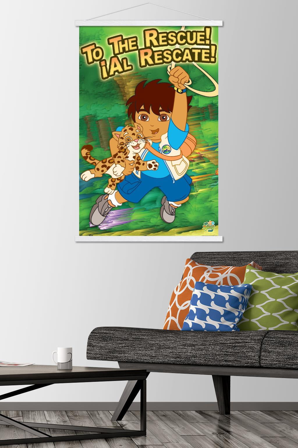 Nickelodeon Go Diego Go - To The Rescue Wall Poster with Wooden Magnetic Frame, 22.375" x 34"