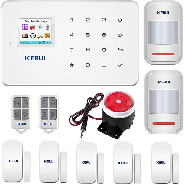 axGear KERUI G18 GSM Wireless Home Alarm System,Smart DIY Burglar Security  System Kits with Auto-Dial Remote Control 