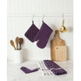 thumbnail image 3 of DII Modern Cotton Combo Windowpane Dishcloths in Eggplant Purple (Set of 6), 3 of 5