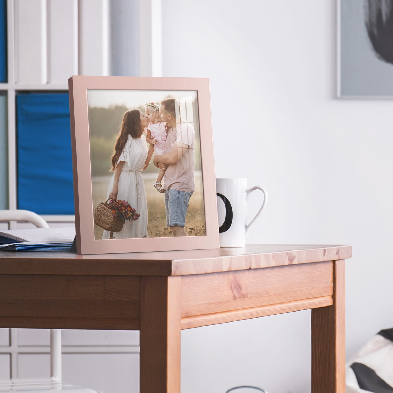Modern 8 in. x 10 in. Pink Picture Frame (Set of 2)