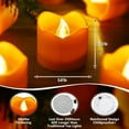 thumbnail image 6 of Topstone Tea lights Candles,Flameless Candles with Remote,Timing Electric Candles for Halloween Decoration ,12 Count ,Orange Base ,Warm White Light, 6 of 8