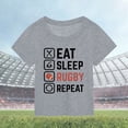 thumbnail image 2 of Gibobby Blusa Casual Para Niñas Camiseta de manga corta con estampado de de fútbol para niños, regalo deportivo para fanáticos del fútbol americano, ropa para amantes del Rugby （Gris， 9-10 Años), 2 of 3