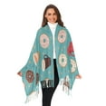 thumbnail image 6 of Donuts Tea Blue Winter Scarf for Women Fashion Warm Long Soft Blanket Scarves Gifts, 6 of 10