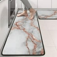 thumbnail image 2 of Kitchen Rugs Sets Of 2,Gray Rose Gold Marble Pattern Anti Fatigue Kitchen Mat Rugs Non Slip Washable,Decorative Kitchen Floor Mats for Kitchen,Sink,Laundry,17"x47"+17"x47", 2 of 5