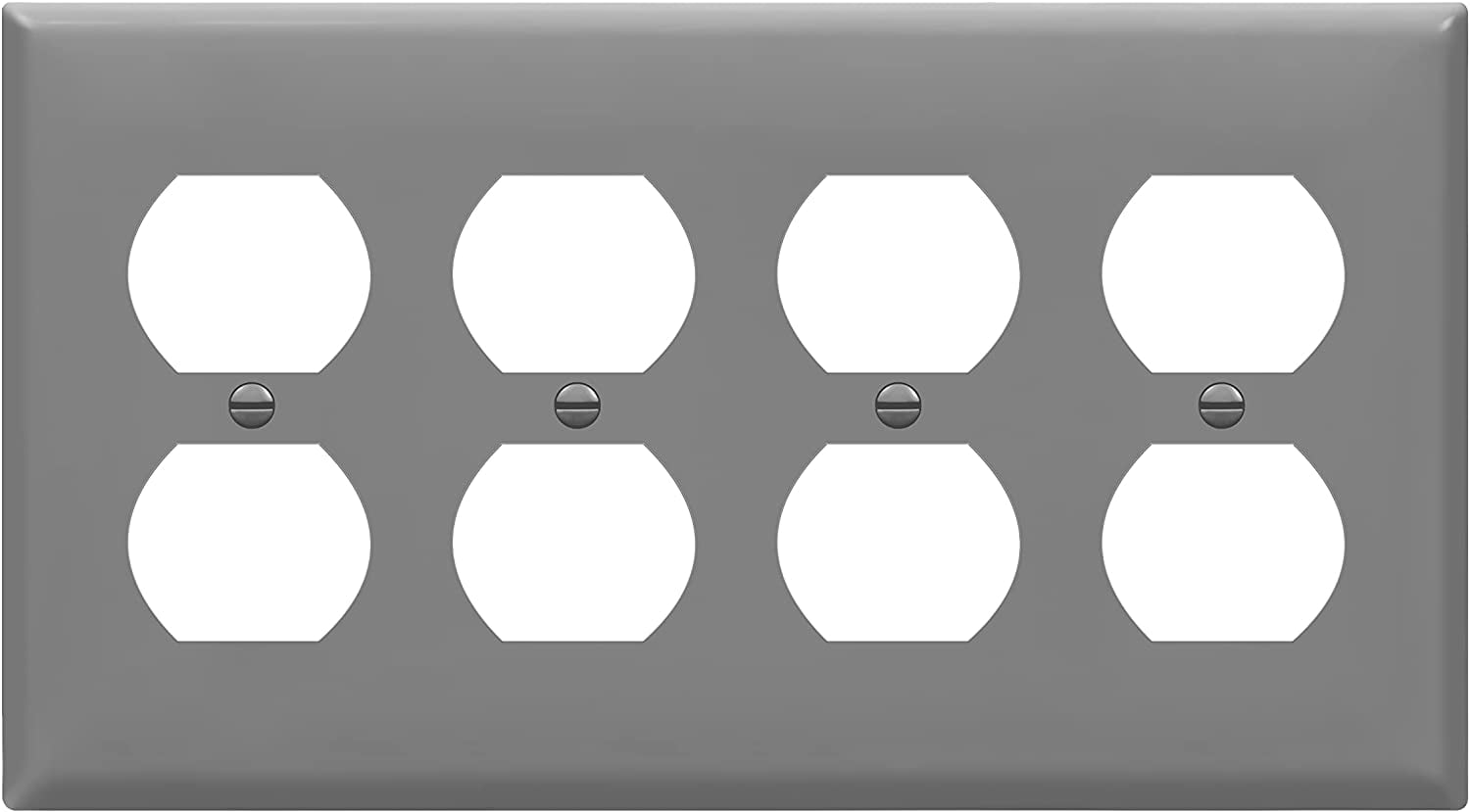 ENERLITES Quad Duplex Receptacle Wall Plate, Electrical Outlet Cover, 4