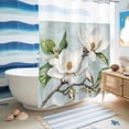 thumbnail image 6 of No Hook Shower Curtain, Botanical Flowers Waterproof Fabric Shower Curtains for Bathroom, Country Magnolia Leaves Branches Long Bathroom Curtain with Mesh Top Window for Home Hotel Bathtub 72"x84", 6 of 9