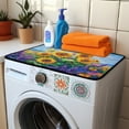 thumbnail image 3 of ZIATUBLES Sunflower Lavender Washing Machine Dust Cover Mat Anti-Scratch Washer Dryer Top Protector Cover Pad for Laundry Room Absorbent Heat-Resistant Kitchen Mat, 24 x 19.7 Inch, 3 of 7