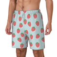 thumbnail image 2 of Uemuo Hand Drawn Strawberry Pattern Mens Swim Trunks Quick Dry Board Shorts with Mesh Lining, Stretch Beach Shorts Quick Dry No-Chafing Board Shorts-3X-Large, 2 of 9