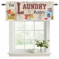 thumbnail image 2 of Laundry Room Valances for Windows, Decorative Rod Pocket Window Valance Curtains, Rustic Farmhouse Washing Machine Clothes Short Curtain Drapes for Kitchen/Living Room, 2 Panels, 54" W x 18" L, 2 of 8