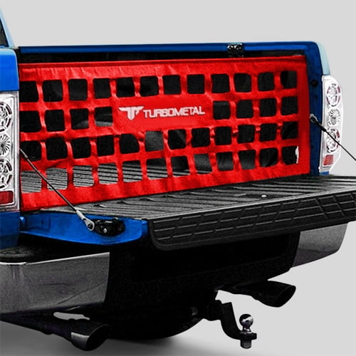 TURBOMETAL® Red Heavy Duty Fabric 49" x 15" Tailgate Cargo Net
