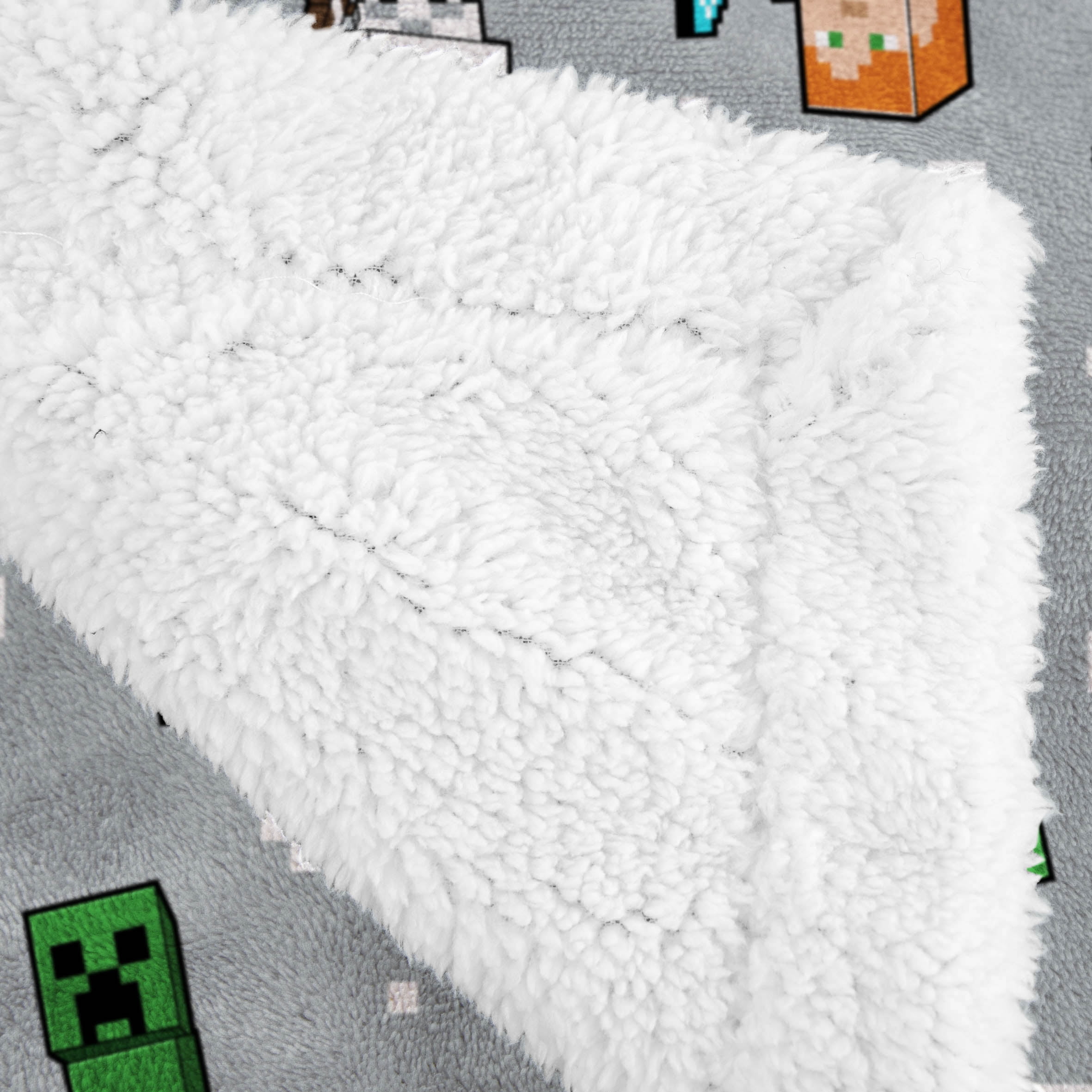 Minecraft Silk Touch Blanket with Sherpa Fleece Back, 50" x 70"