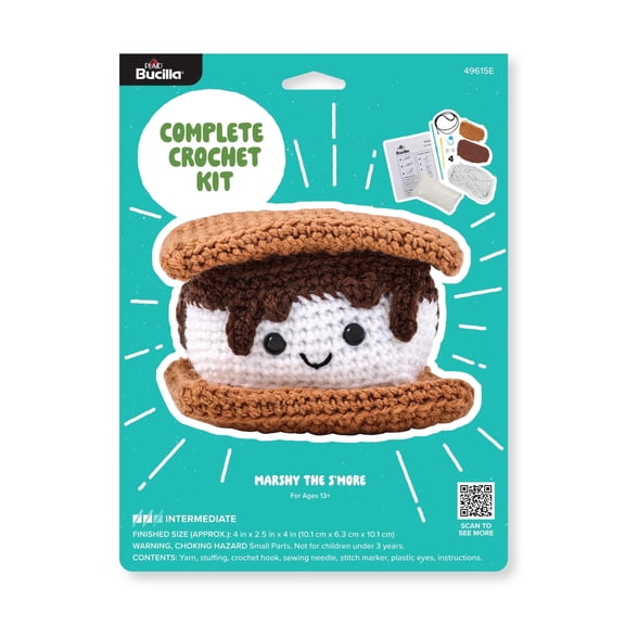 Bucilla Marshy the S'more Amigurumi Crochet Kit, 5 in