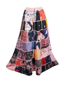 Mogul Women Rayon Patchwork Gypsy Hippy Summer Fashion Skirts