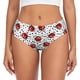 thumbnail image 1 of Fotbe Red Ladybugs On Black Dotted Calzones Estampados para Mujer – Ropa Interior de Algodón, Cómoda, Suave y Elástica-Small, 1 of 6