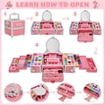 thumbnail image 4 of Kit de maquillaje Kuovei, 99 unidades, para niñas, con espejo, cintas para el pelo y uñas, 4 of 7