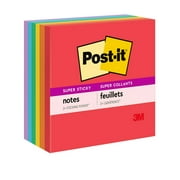 Post-it Super Sticky Notes, 3 in x 3 in, Playful Primaries, 6 Pads