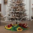 thumbnail image 5 of Daiia Landscape With Sunflowers Drawing Merry Christmas Tree Skirt , Xmas Large Lace-up Tree Skirt, Santa Snowflakes Rustic Home Decorations New Year Party Farmhouse Decor-36", 5 of 7