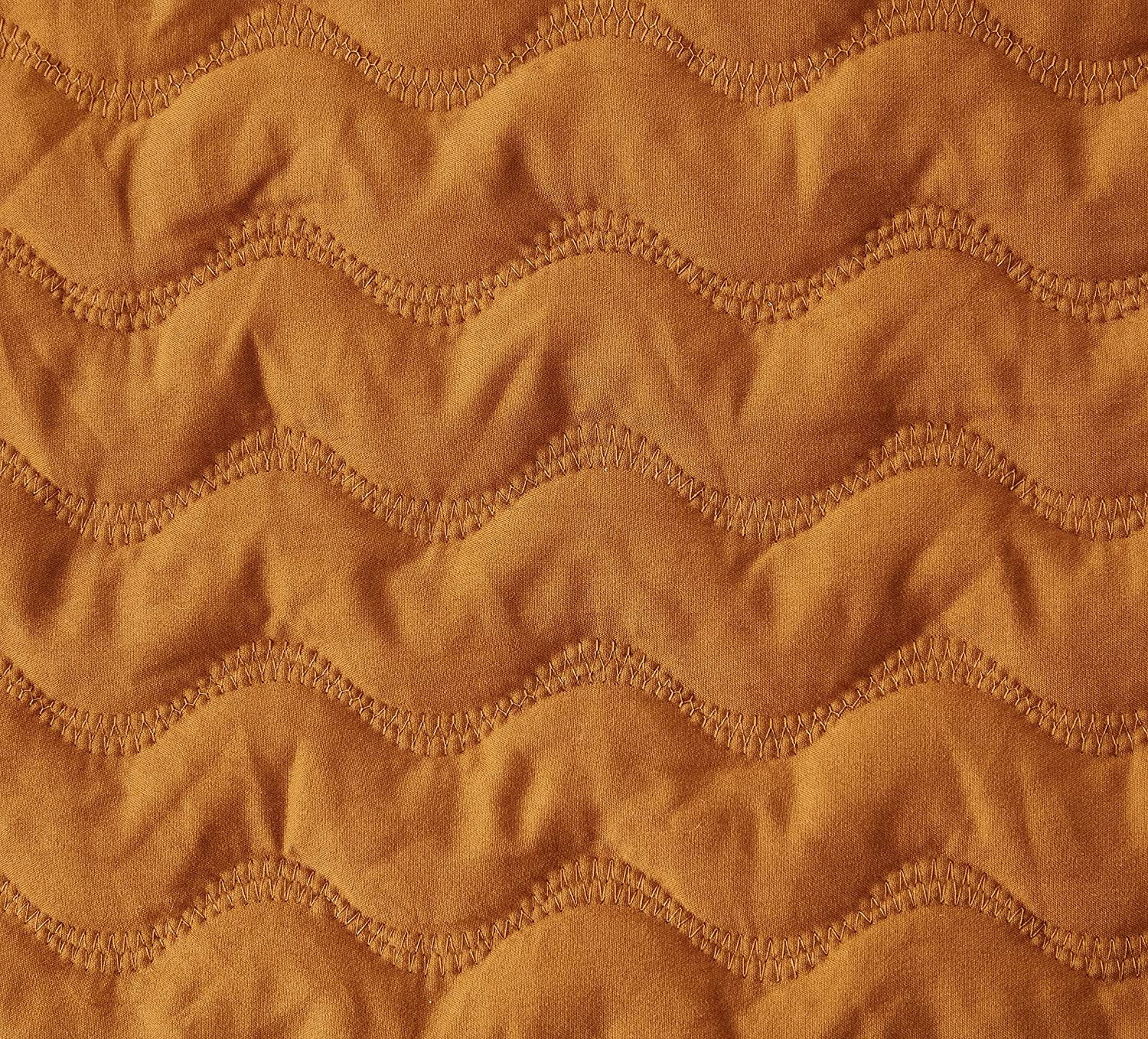 Chezmoi Collection Destiny 3-Piece Spice King Size Quilt Set - Stone-Washed Soft Microfiber Lightweight Quilted Bedspread Coverlet Set for All Seasons Wavy Line Stitching