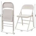 thumbnail image 3 of Folding Chairs Set of 2, Portable & Stackable Kitchen Chair, Foldable Chairs with Metal Frame Hold Up to 350 Pounds, Suitable for Dining Room, Home Office, Indoor and Outdoor Events, Beige, 3 of 6
