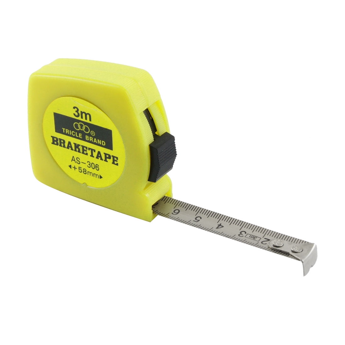 Yellow Self Retractable Steel Ruler Tape Metric Measure Tool 3 Meters