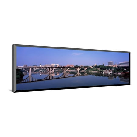 - Bridge Across River, Henley Street Bridge, Tennessee River, Knoxville, Knox County, Tennessee Wood Mounted Print Wall Art