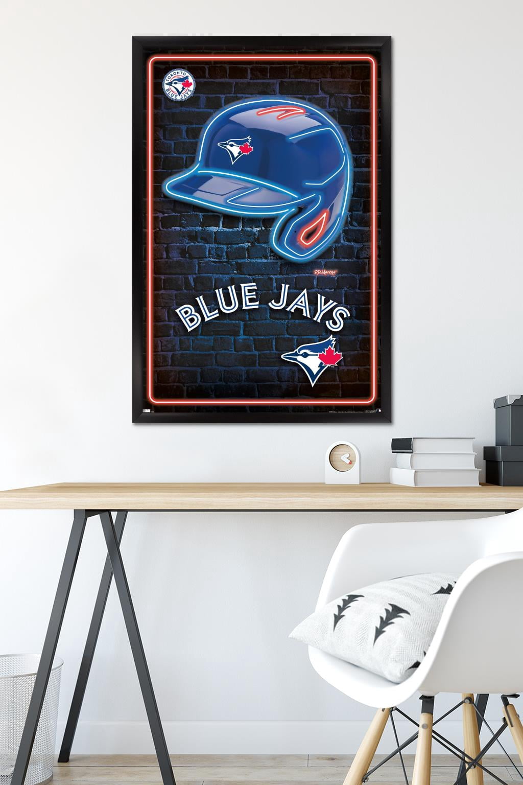 MLB Toronto Blue Jays - Neon Helmet 23 Wall Poster, 22.375" x 34" Framed