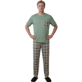 thumbnail image 1 of Pijama Hombre 2 Piezas Unitalla, Playera Suave con Bolsillo y Pantalón a Cuadros, Comodidad Total para Descanso, 1 of 5