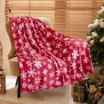thumbnail image 3 of Nkmbld Christmas Throw Blanket Christmas Elements Reindeer Snowflake Printed Flannel Blanket, Christmas Decoration for Party Sofa Bed Living Room, 3 of 8