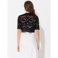thumbnail image 3 of Bolero de encaje con hombros descubiertos Allegra K corto Negro XS, 3 of 6