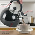 thumbnail image 3 of Emeril Lagasse 2.6 Quart/2.5 Liter Whistling Tea Kettle, Stainless Steel Tea Pot for Induction Stove Top, Fast to Boil Water for Home Kitchen Condo, with Ergonomic Cool Folding Grip Handle, Black, 3 of 6