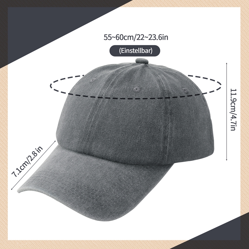 Bocaoying Washed Cotton Baseball Caps, Pack of 3 photo 4