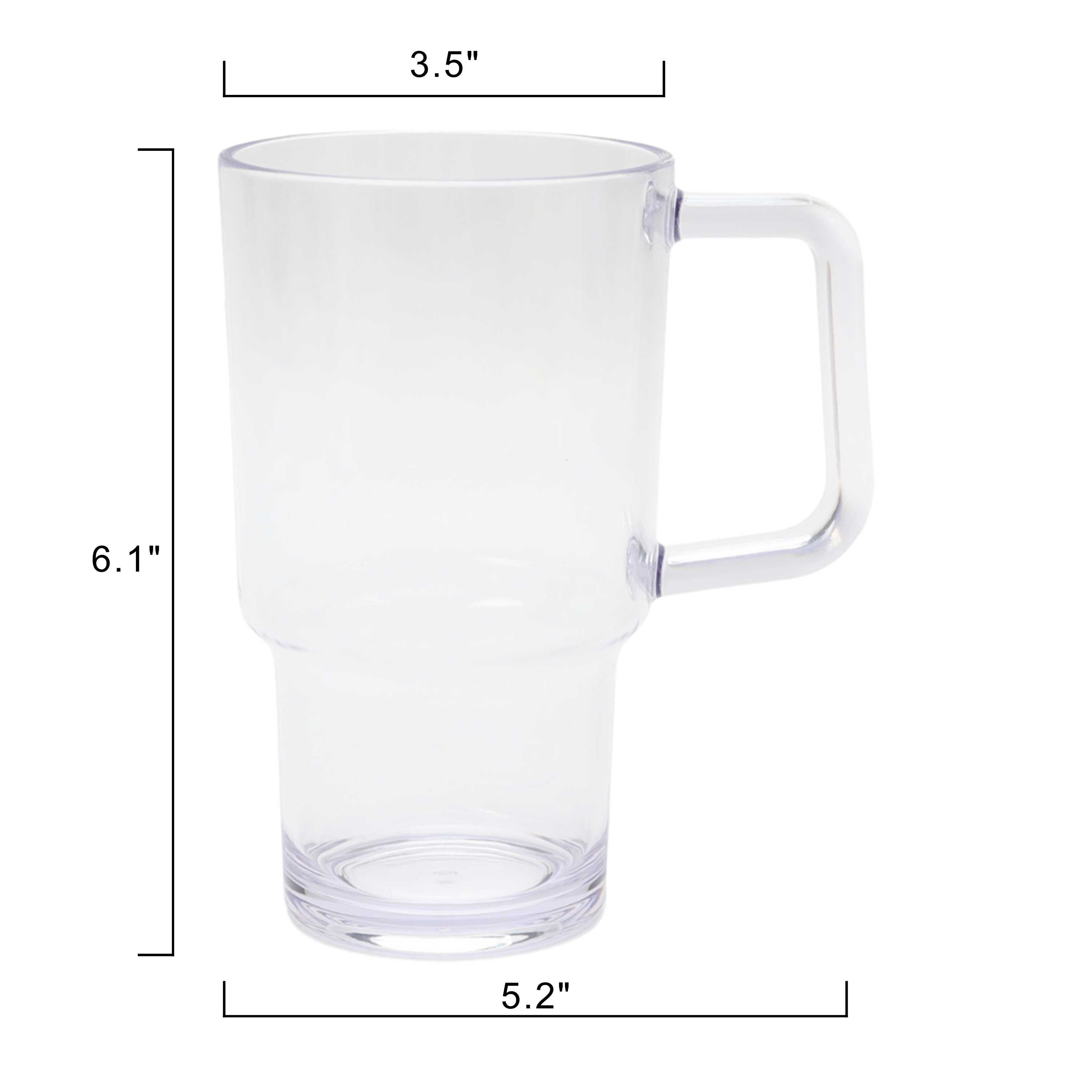 Mainstays 21-Ounce Acrylic Tumbler with Handle, Clear