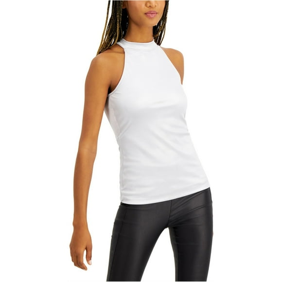 I.N.C Womens Shine Halter Top Shirt, Grey, X-Small
